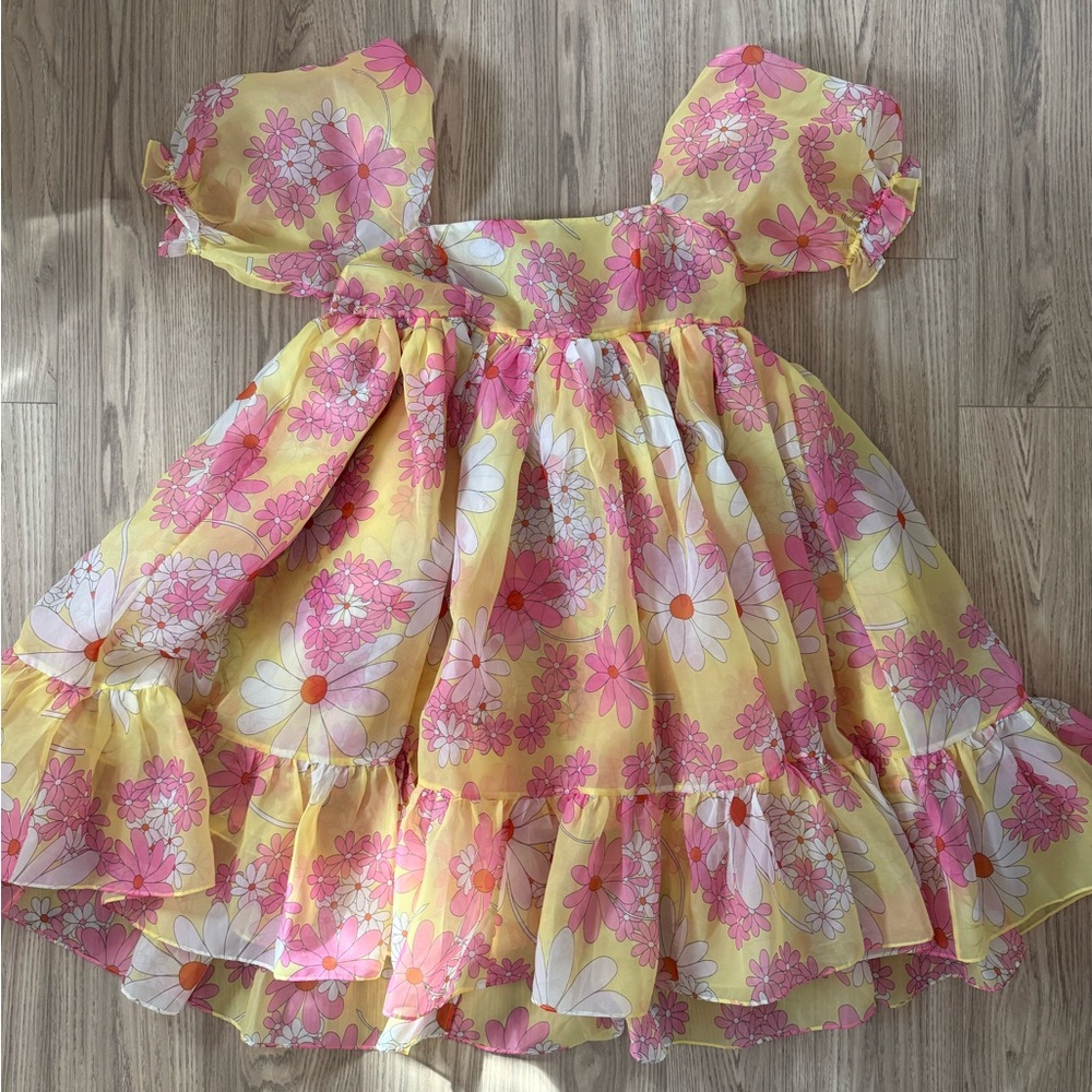 Selkie Goldie French Puff Midi Dress